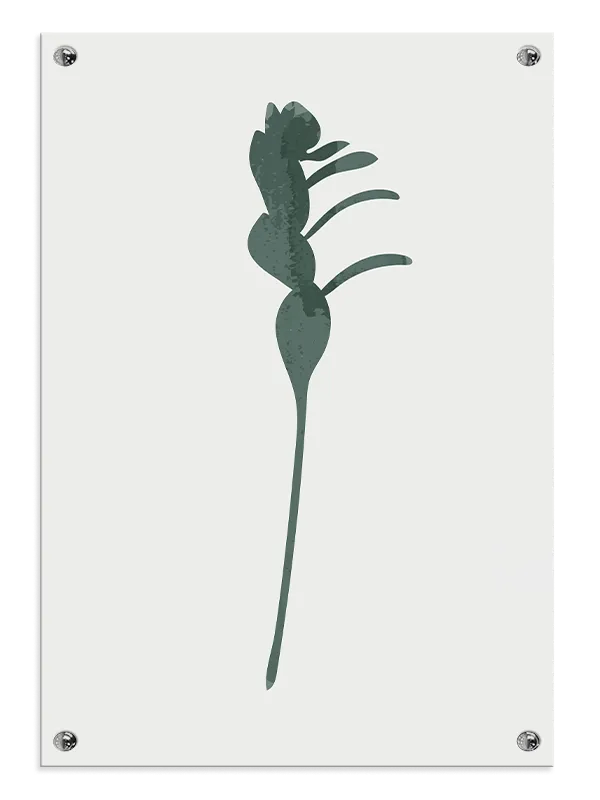 Emerald Leaf Silhouette Plakat