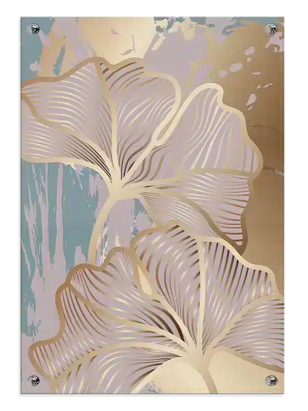 Golden Ginkgo Contours Plakat