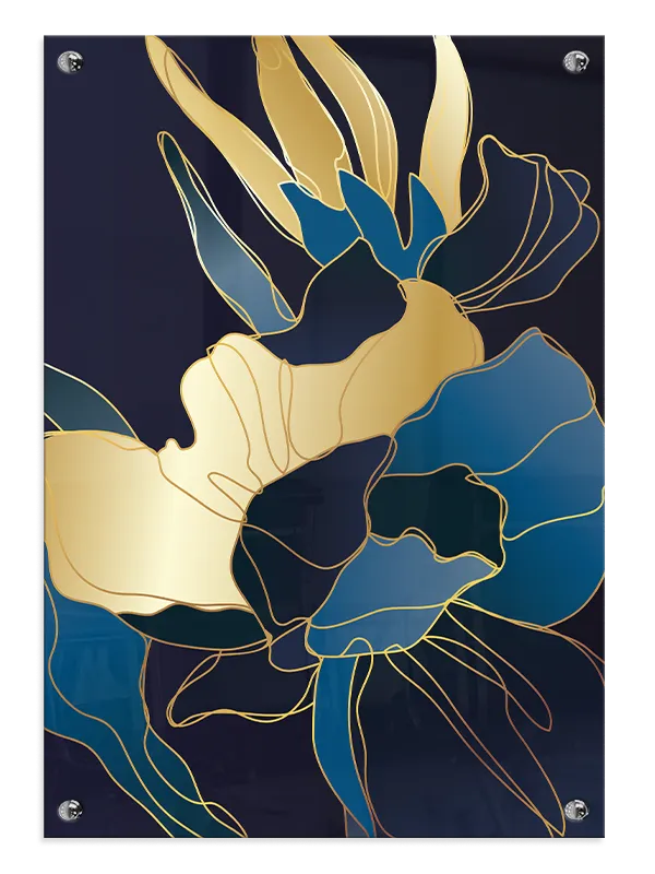 Golden Blue Bloom Plakat