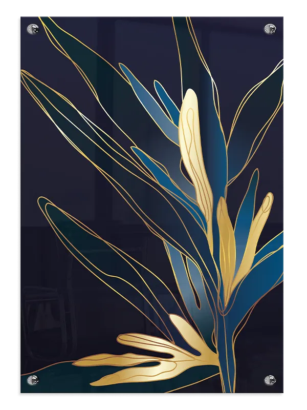 Golden Indigo Bloom Plakat