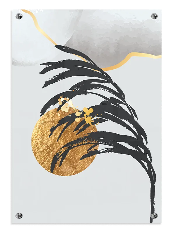 Golden Bloom Silhouette Plakat