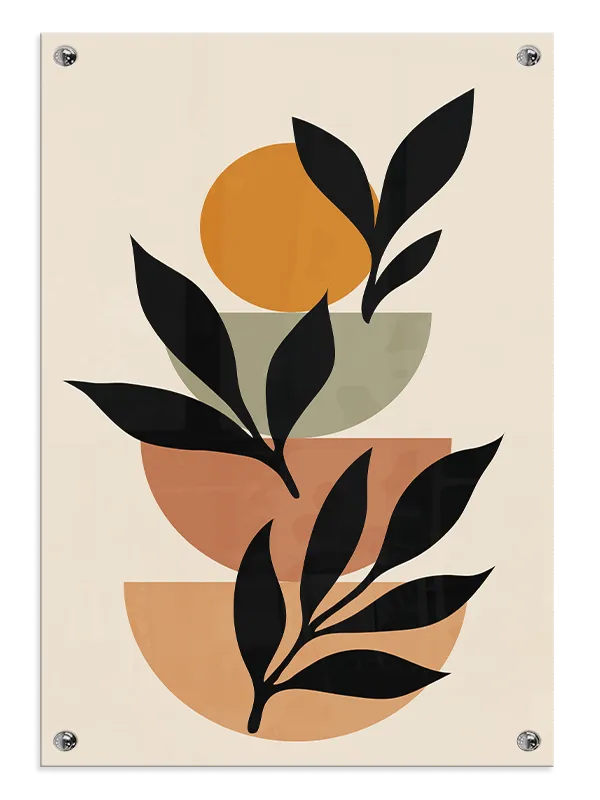 Silhouette Leaf Stacks Plakat