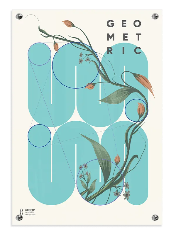 Botanical Geometry Flow Plakat