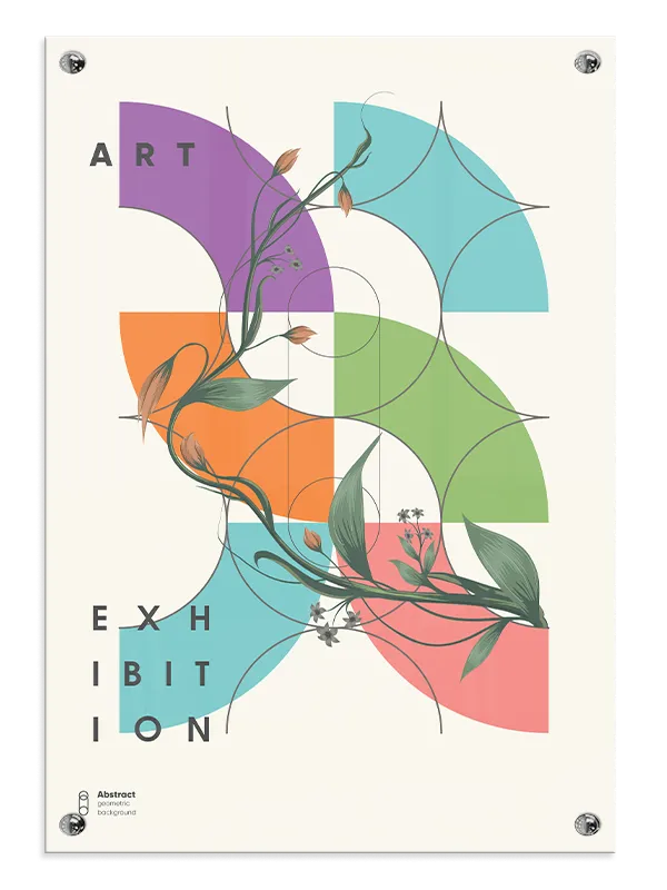 Curved Vine Geometry Plakat