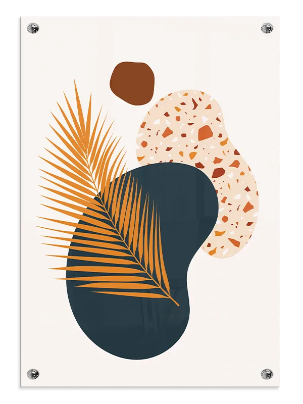 Terracotta Palm Contours Plakat