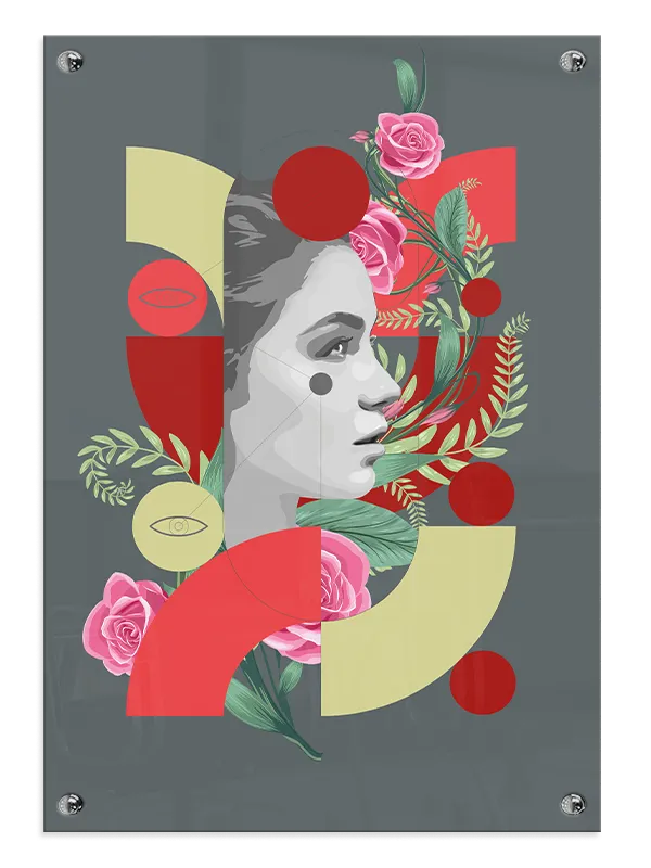 Floral Geometry Face Plakat