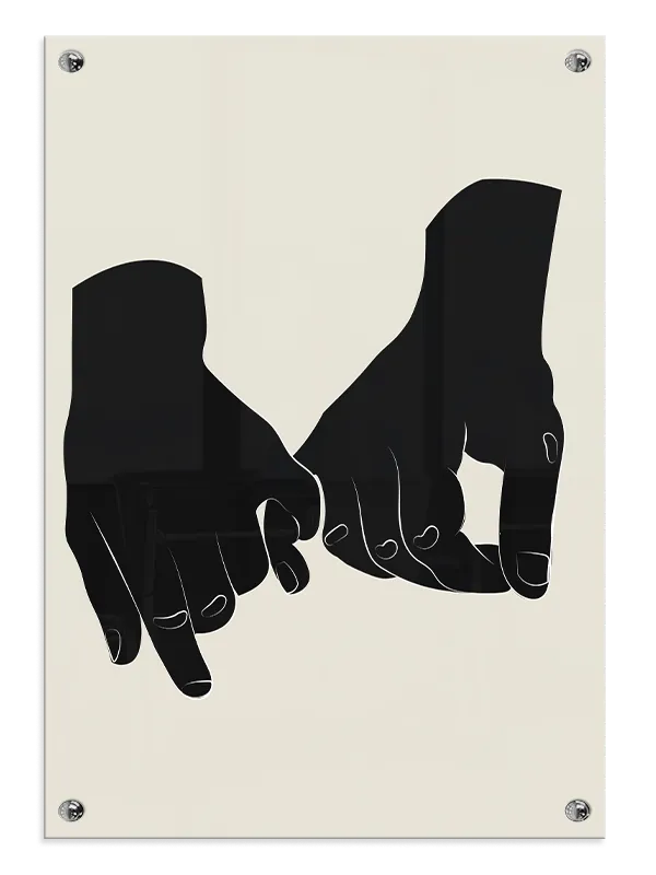 Connected Fingers Silhouette Plakat