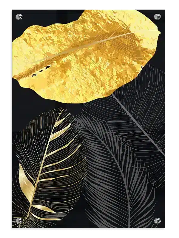 Golden Feather Veins Plakat