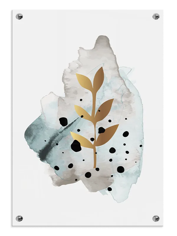 Golden Leaf Contours Plakat