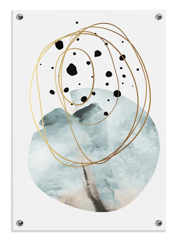 Aqua Orbit Rings Plakat