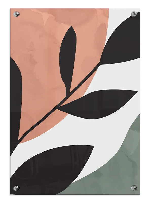 Silhouette Leaf Contour Plakat