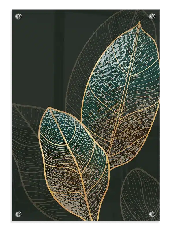 Golden Veined Leaves Plakat