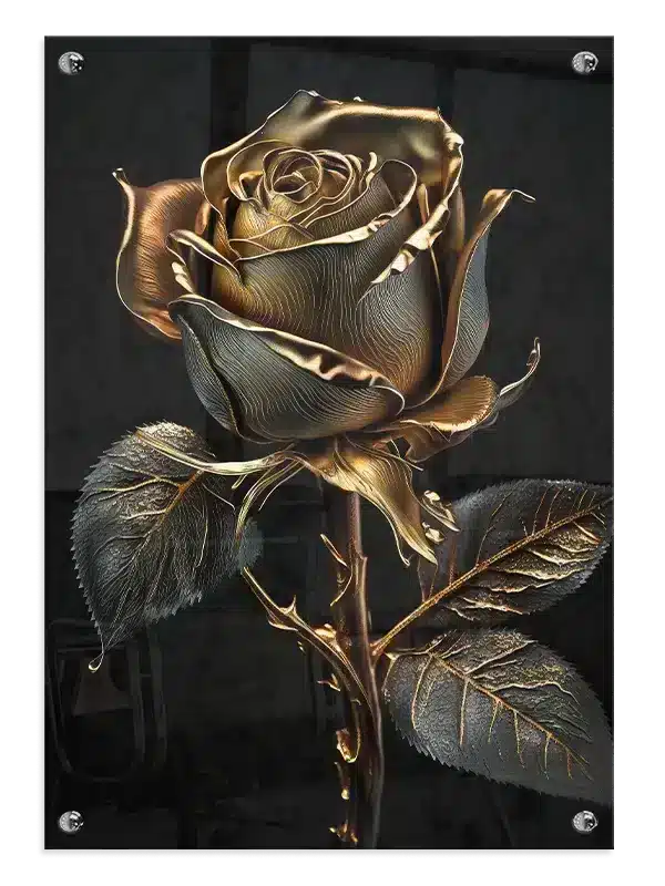 Golden Veined Rose Plakat