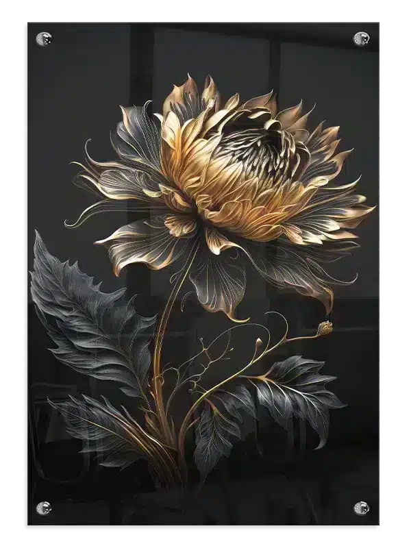 Golden Bloom Contours Plakat