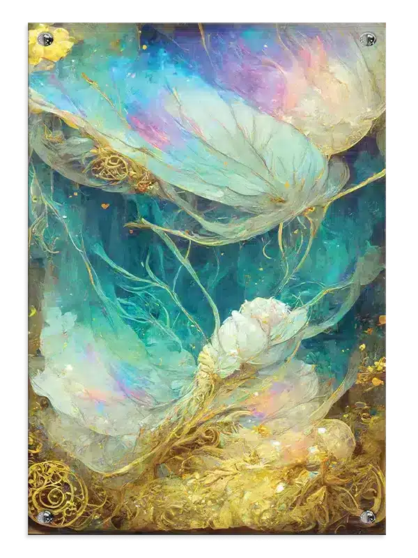Iridescent Bloom Veins Plakat
