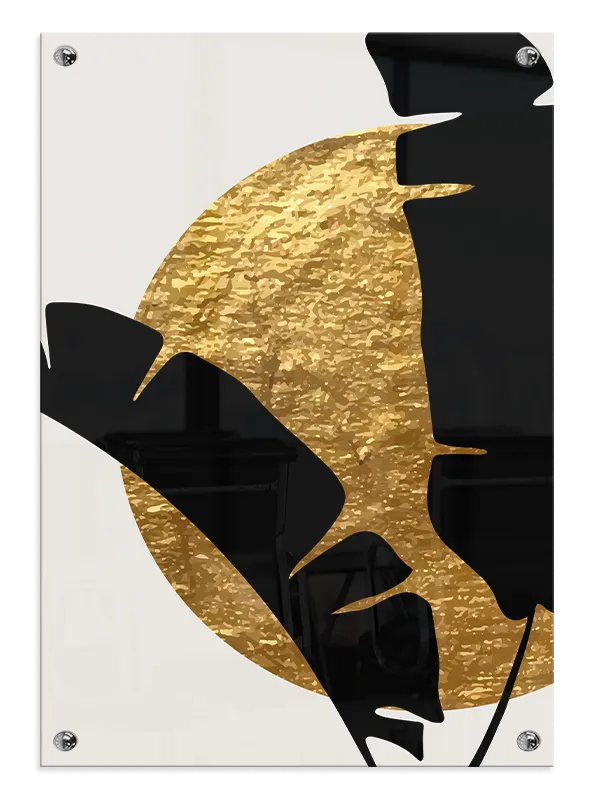 Golden Sunleaf Silhouette Plakat