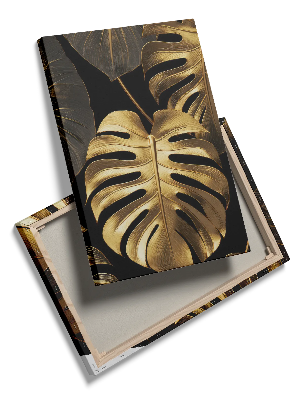 Golden Monstera Leaves Plakat