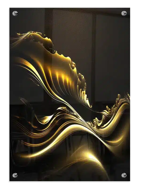 Golden Wave Flow Plakat