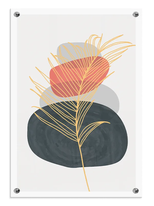 Golden Palm Contours Plakat