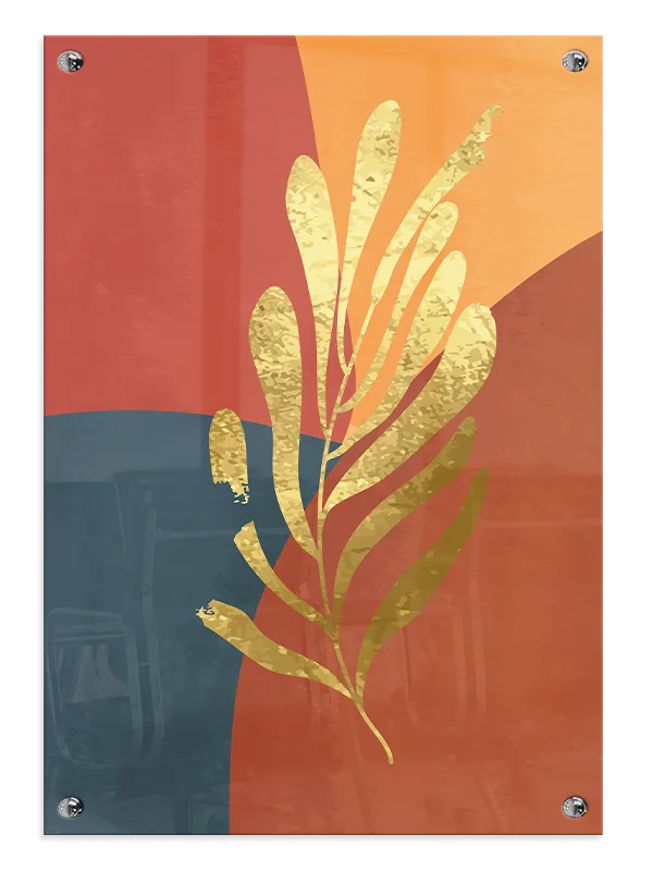 Golden Fern Silhouette Plakat