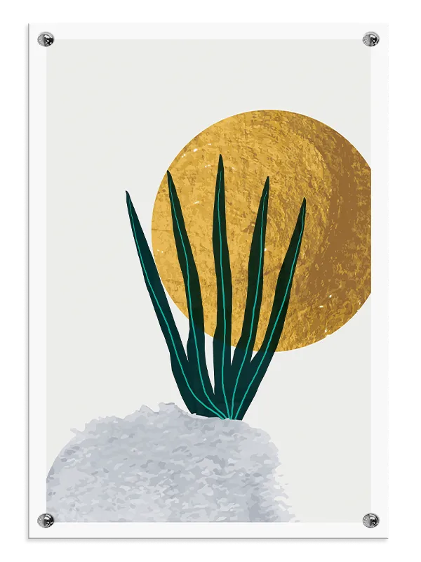 Sunlit Agave Silhouette Plakat