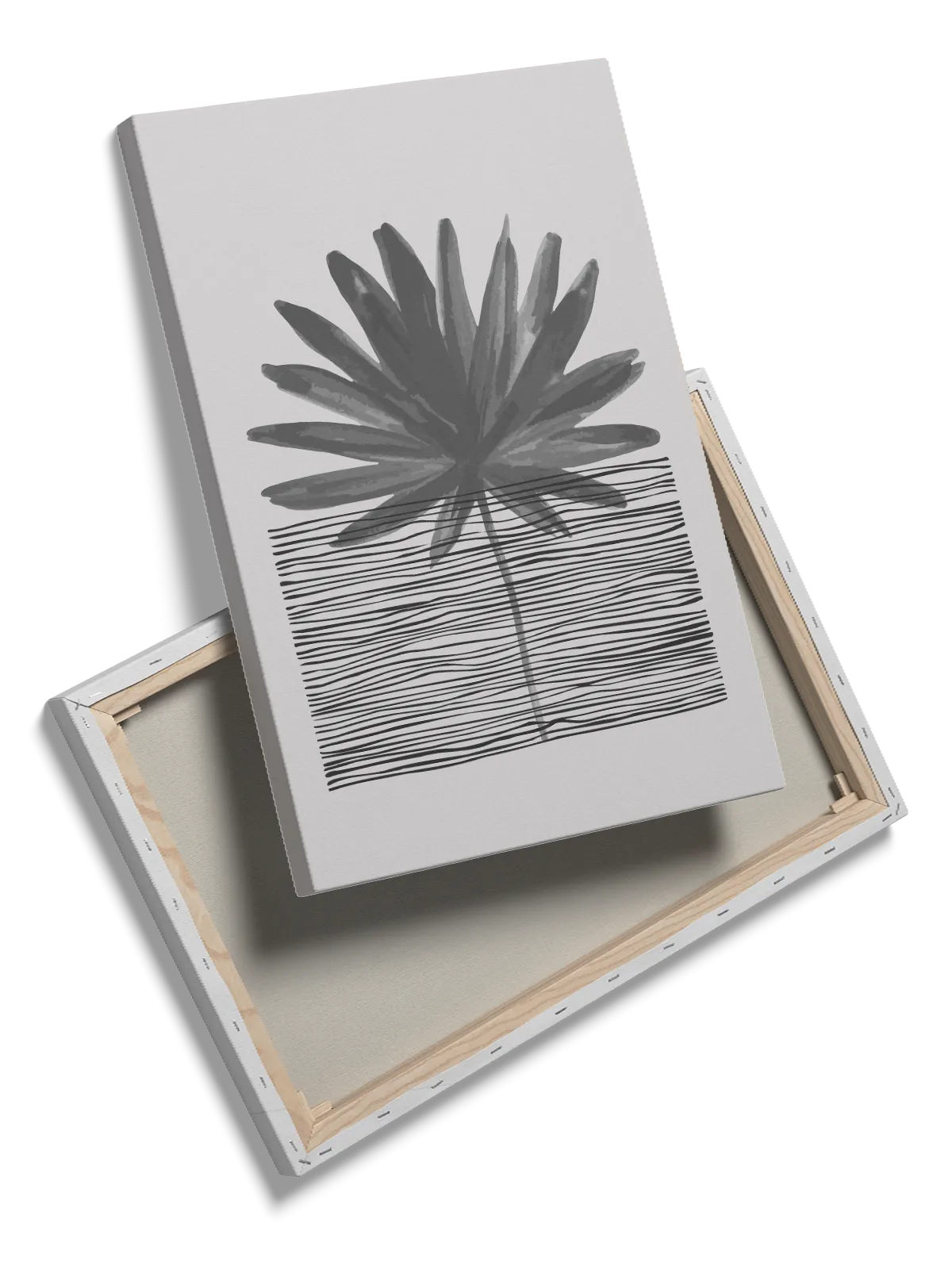 Monochrome Palm Contours Plakat