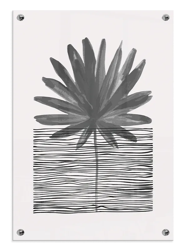 Monochrome Palm Contours Plakat