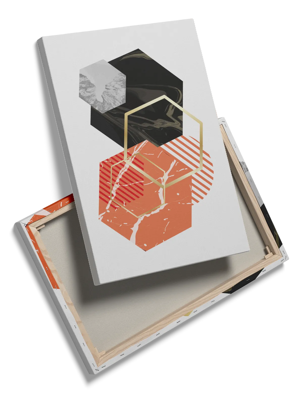 Hexagonal Contrast Composition Plakat