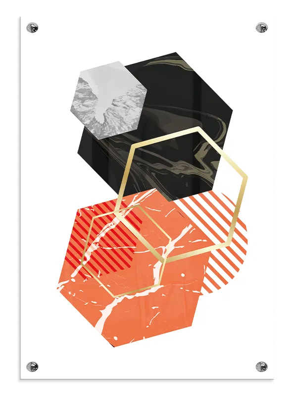 Hexagonal Contrast Composition Plakat