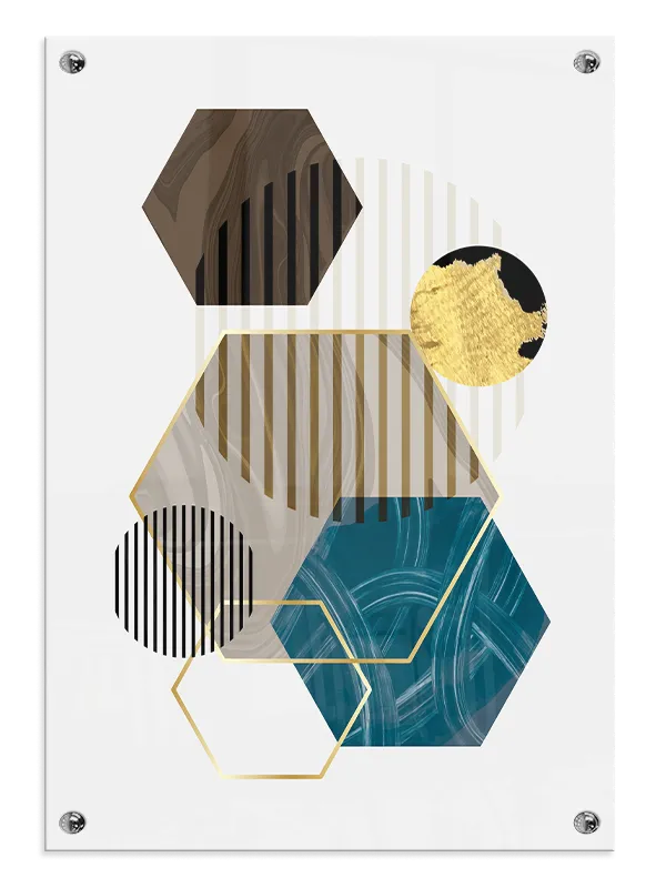 Hexagon Layered Contours Plakat