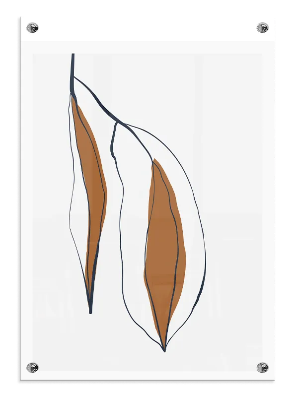 Curved Leaf Contours Plakat