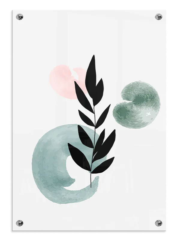 Leaf Silhouette Circles Plakat