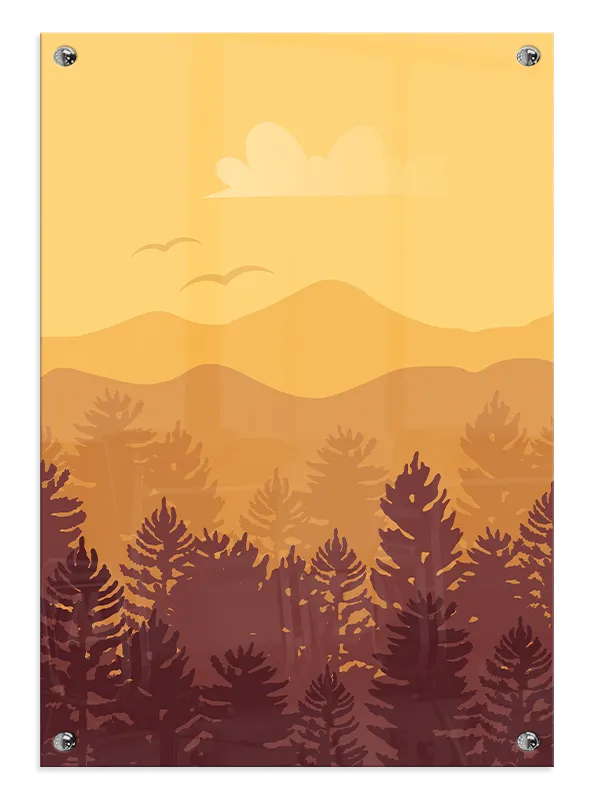 Amber Mountain Silhouette Plakat