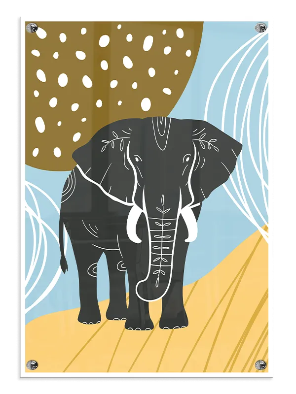 Tribal Elephant Silhouette Plakat