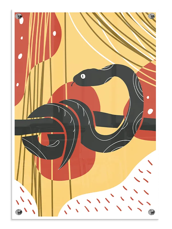 Curved Serpent Contours Plakat