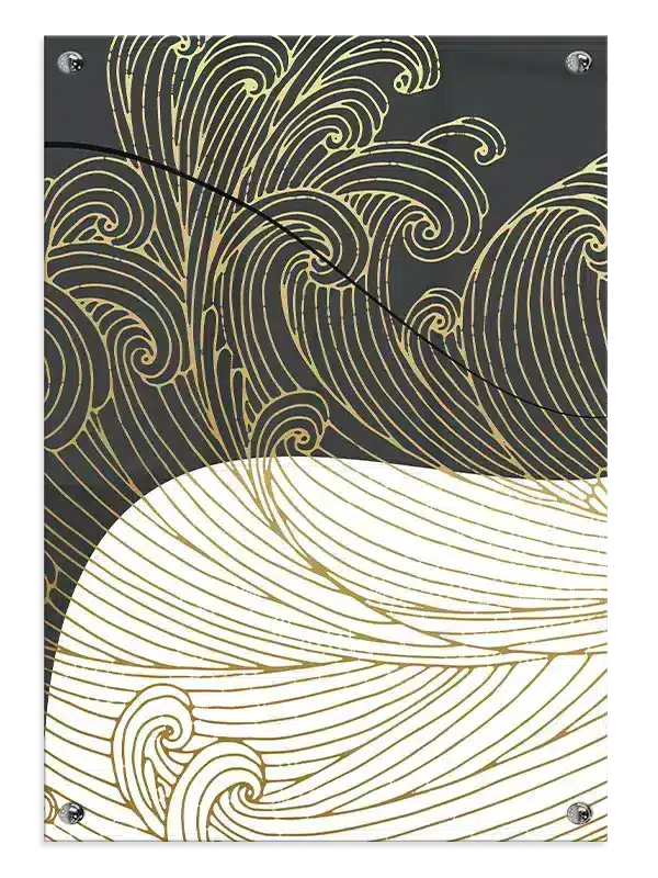 Golden Wave Lines Plakat