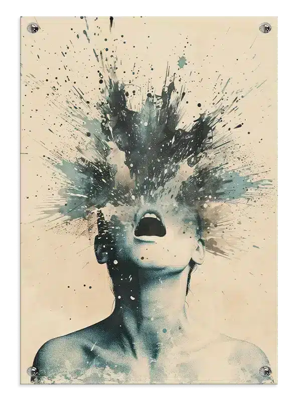 Exploding Mind Silhouette Plakat