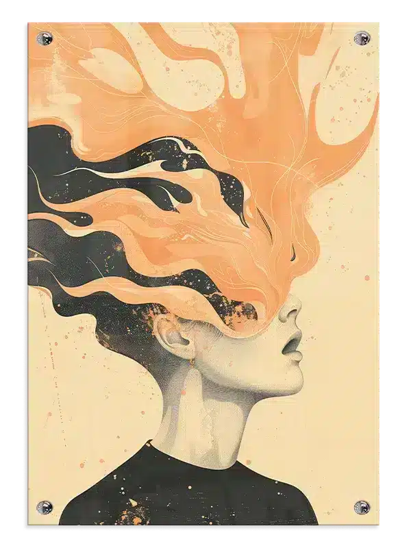 Flame Veil Silhouette Plakat