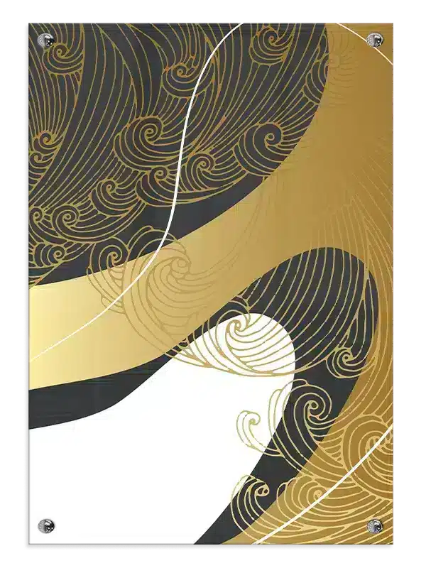 Golden Flowing Waves Plakat