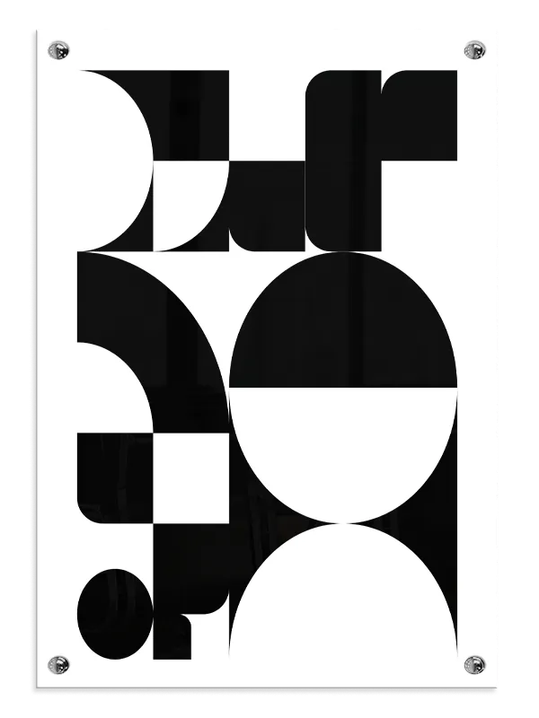 Monochrome Geometric Layers Plakat