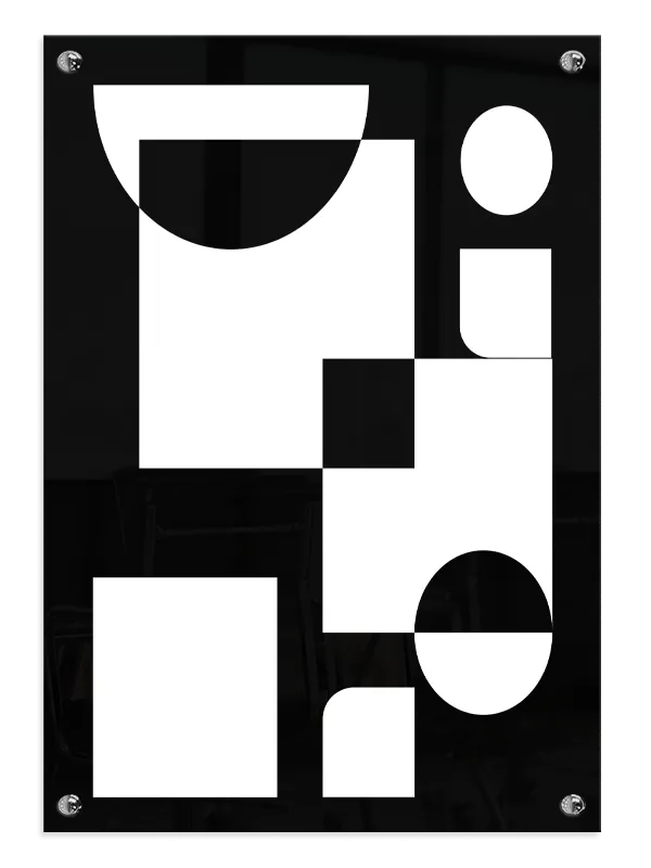 Black White Geometric Shapes Plakat