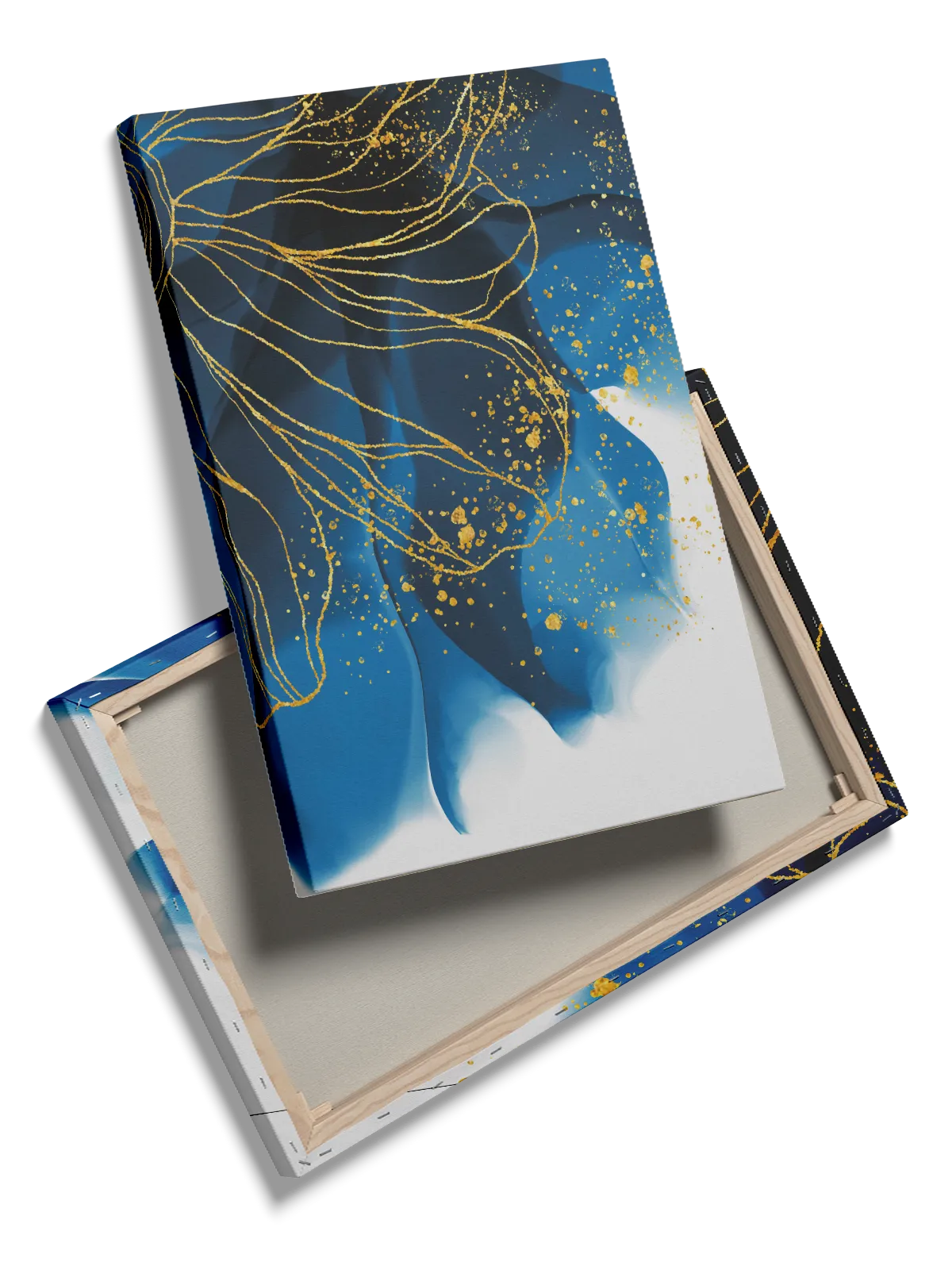Golden Veins Blue Flow Plakat