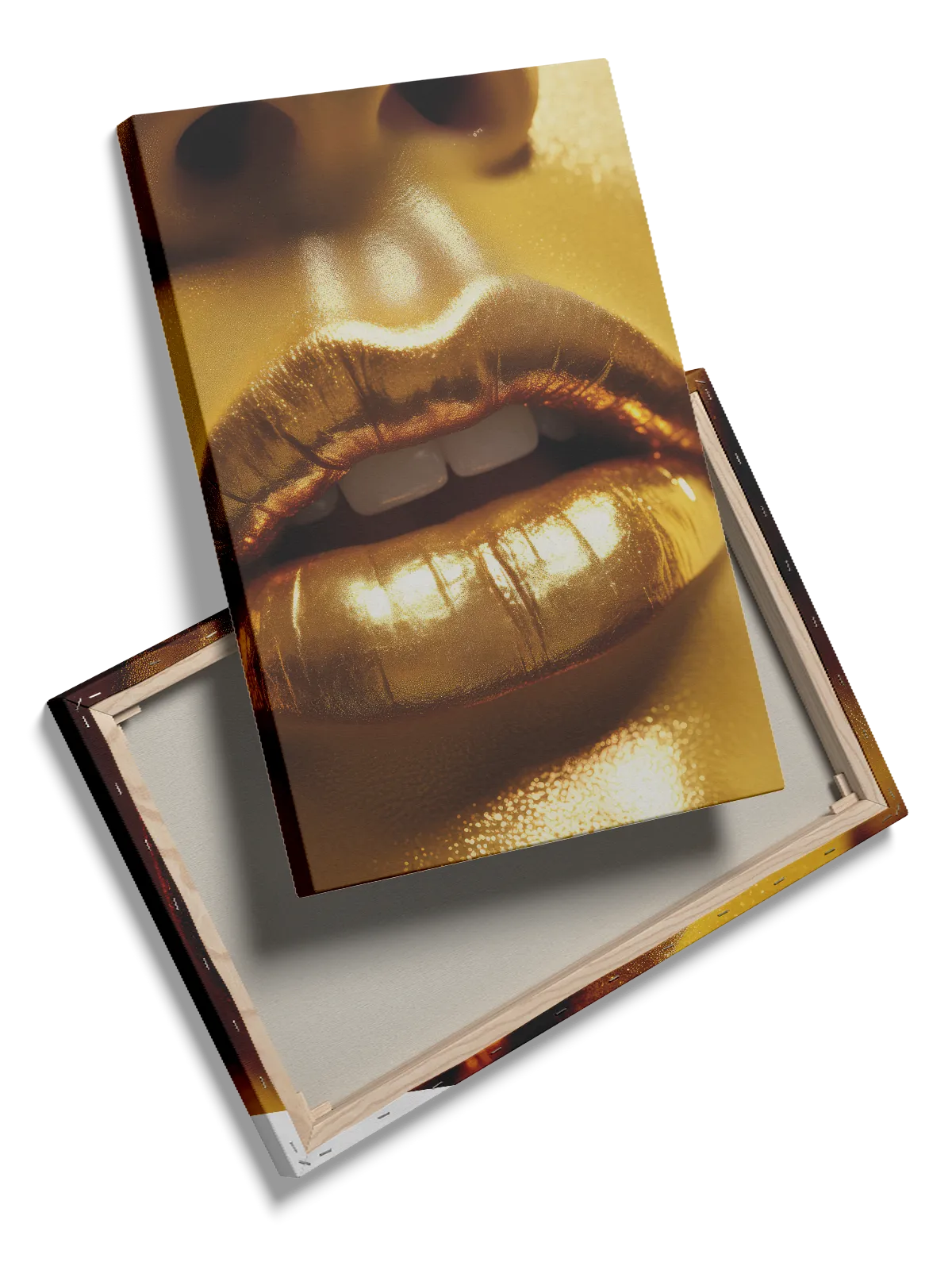 Golden Lip Contours Plakat