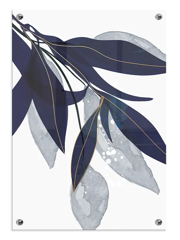 Indigo Leaf Veins Plakat
