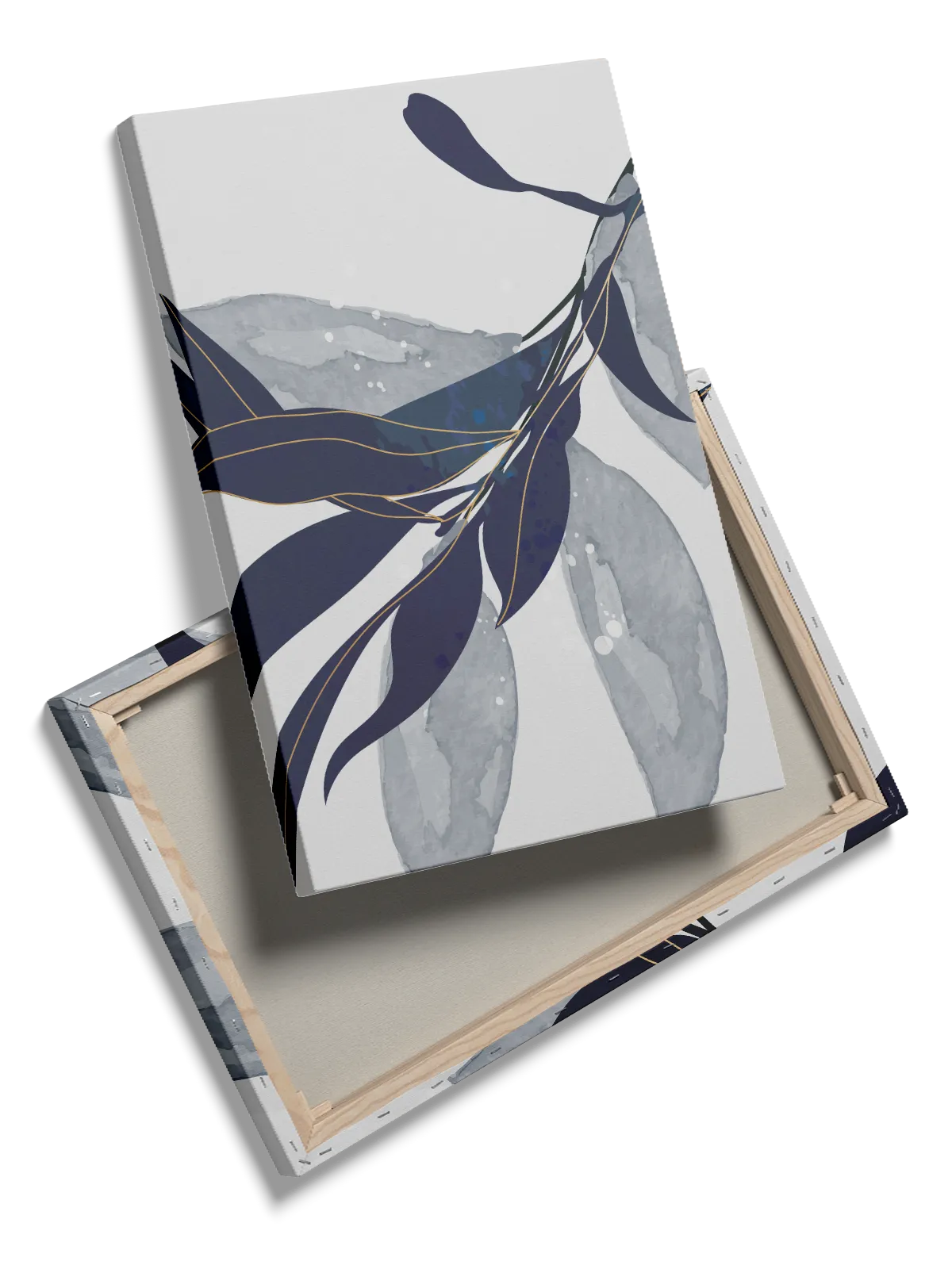 Indigo Leaf Silhouettes Plakat