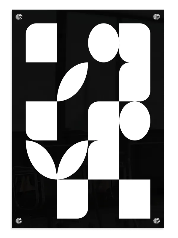 Curved Geometry Contrast Plakat