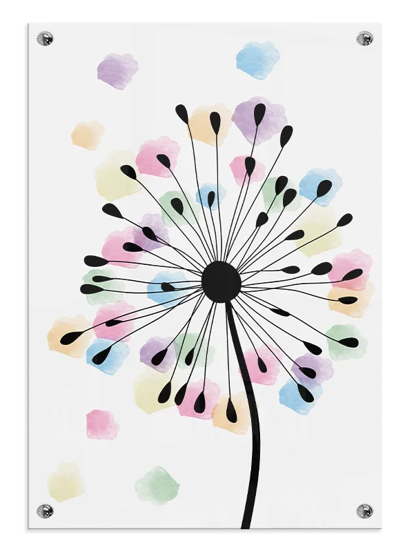Colorful Dandelion Bloom Plakat