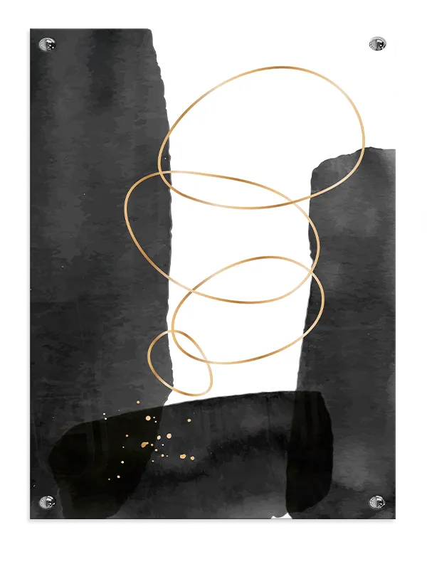 Golden Orbit Contours Plakat