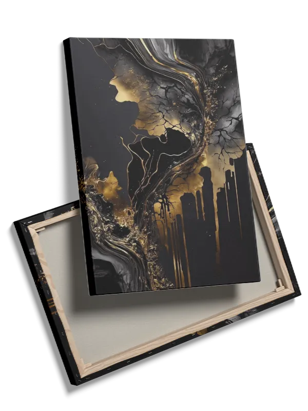 Gold Flow Abstraction Plakat
