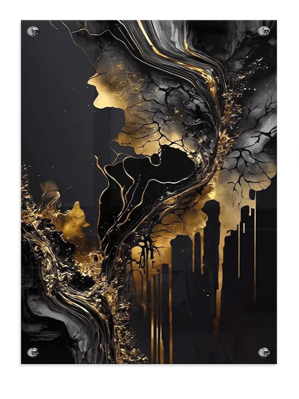 Gold Flow Abstraction Plakat